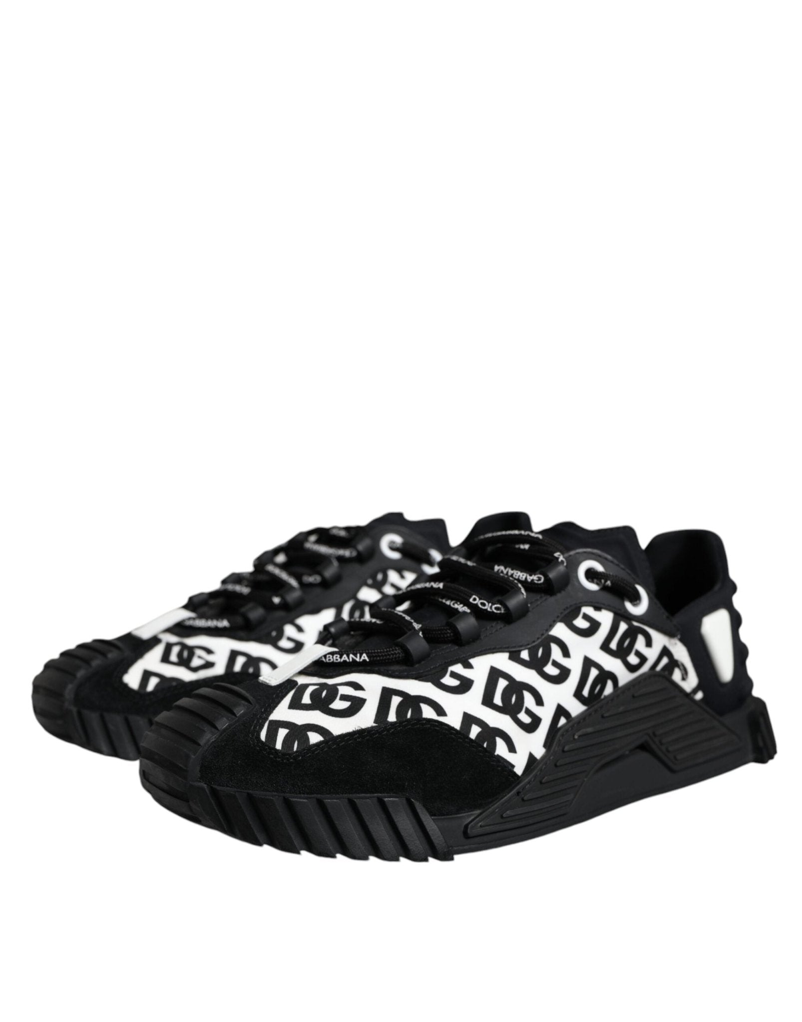 Dolce & Gabbana Black Logo Lace Up Low Top NS1 Sneakers Shoes - SMARTMARTNZ