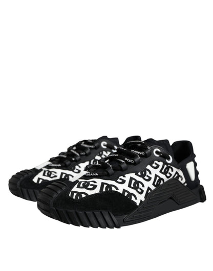 Dolce & Gabbana Black Logo Lace Up Low Top NS1 Sneakers Shoes - SMARTMARTNZ
