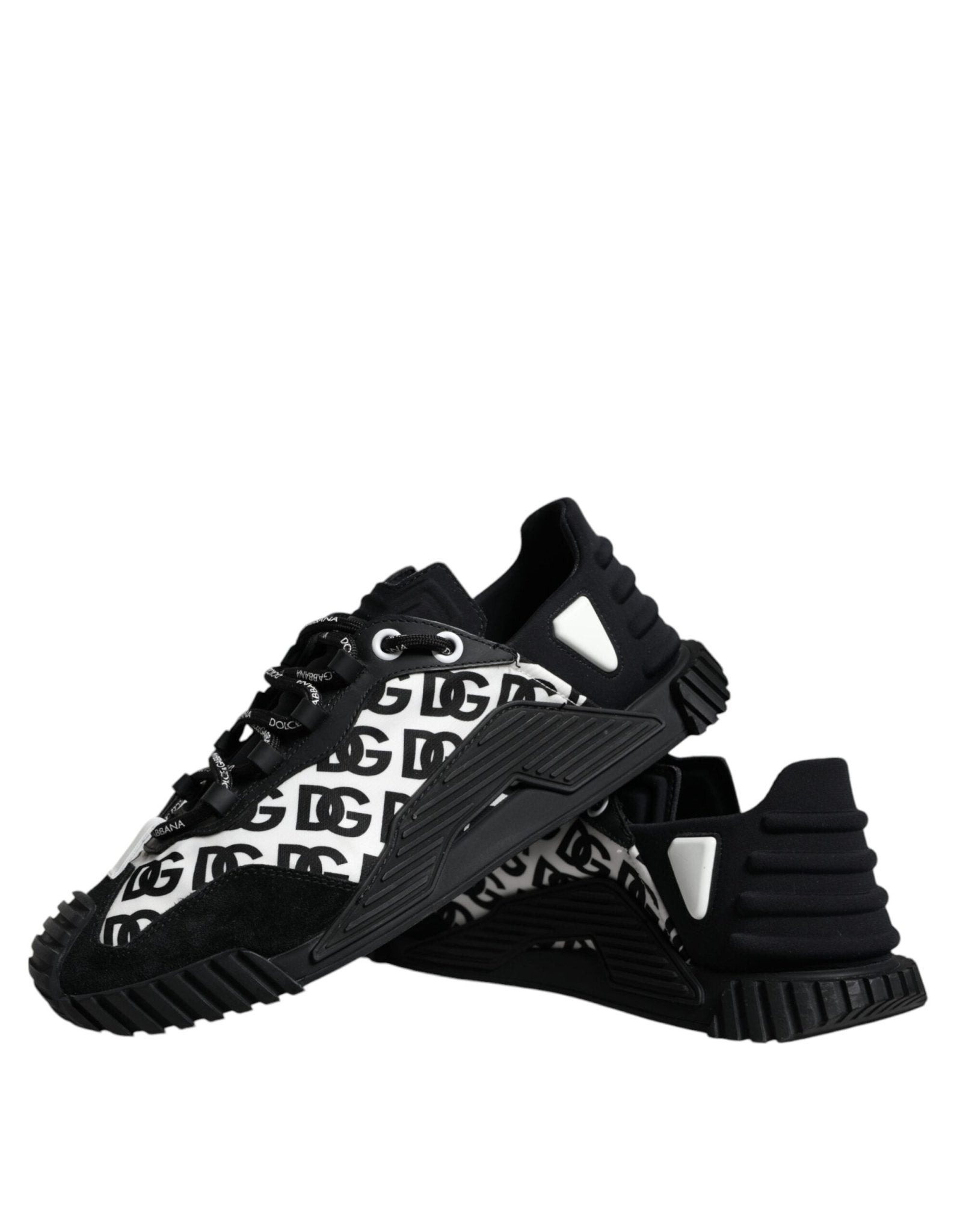 Dolce & Gabbana Black Logo Lace Up Low Top NS1 Sneakers Shoes - SMARTMARTNZ