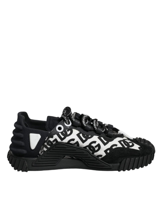 Dolce & Gabbana Black Logo Lace Up Low Top NS1 Sneakers Shoes - SMARTMARTNZ