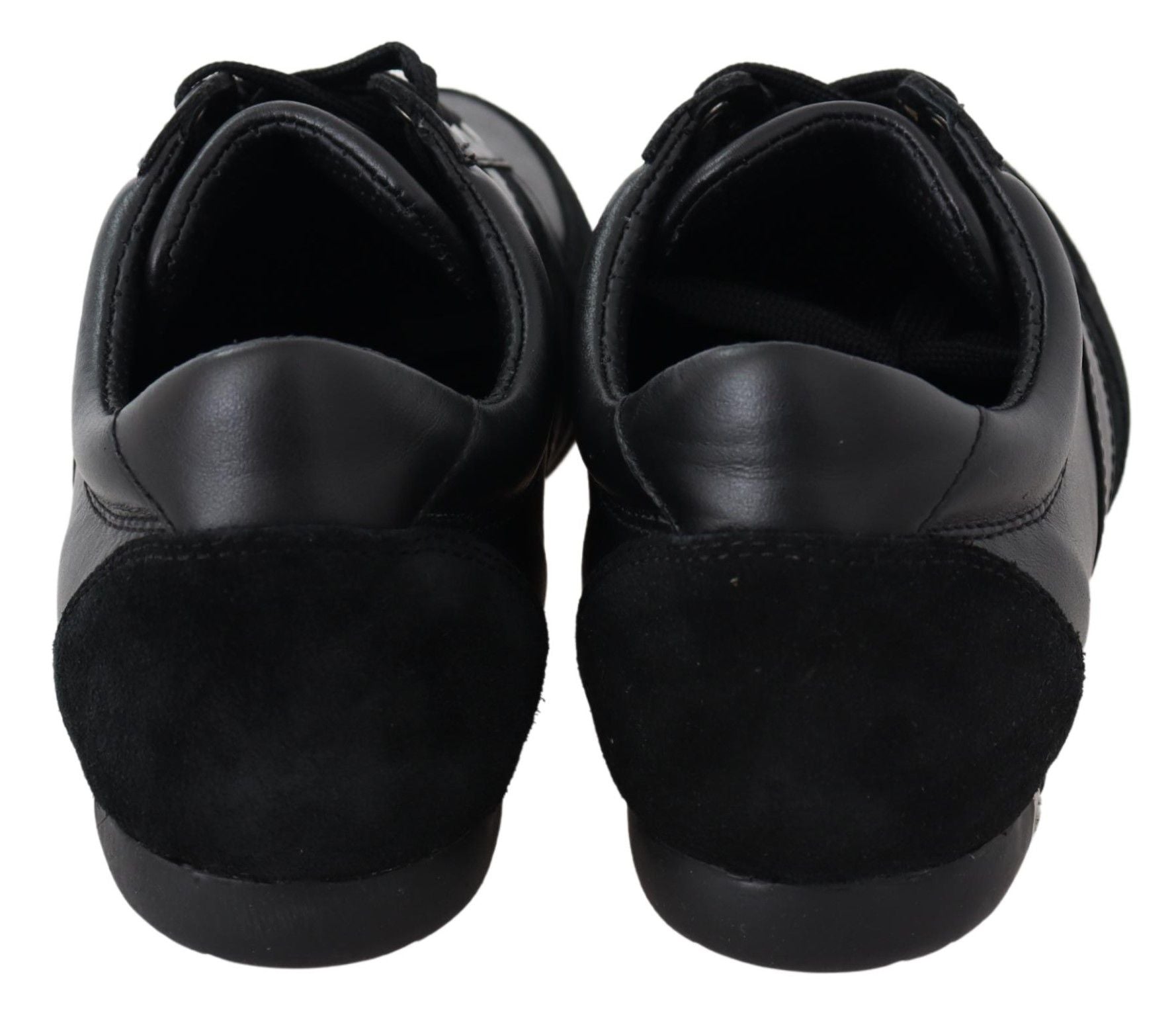 Dolce & Gabbana Black Logo Leather Casual Sneakers Shoes - SMARTMARTNZ