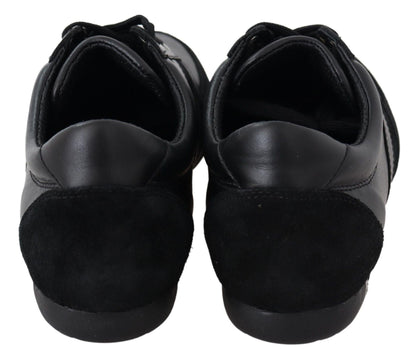 Dolce & Gabbana Black Logo Leather Casual Sneakers Shoes - SMARTMARTNZ