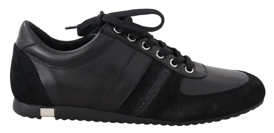 Dolce & Gabbana Black Logo Leather Casual Sneakers Shoes - SMARTMARTNZ