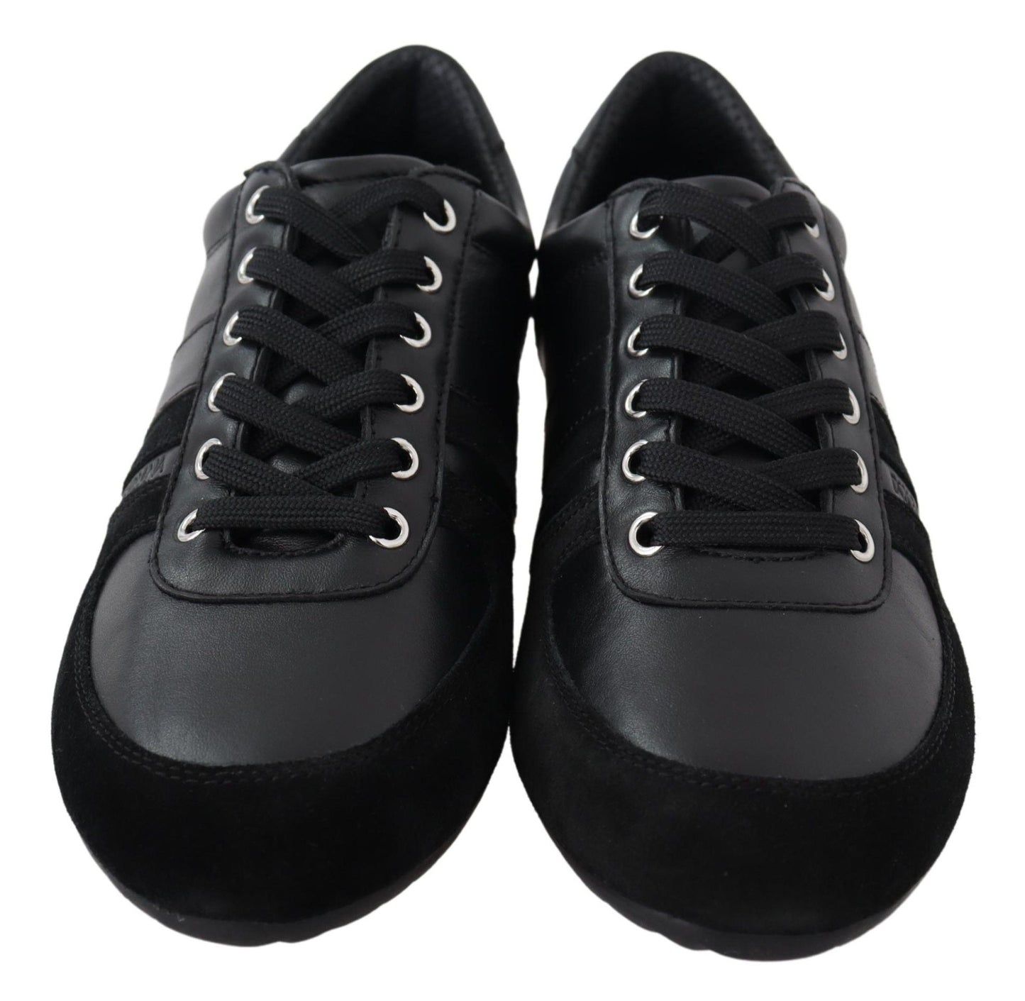 Dolce & Gabbana Black Logo Leather Casual Sneakers Shoes - SMARTMARTNZ