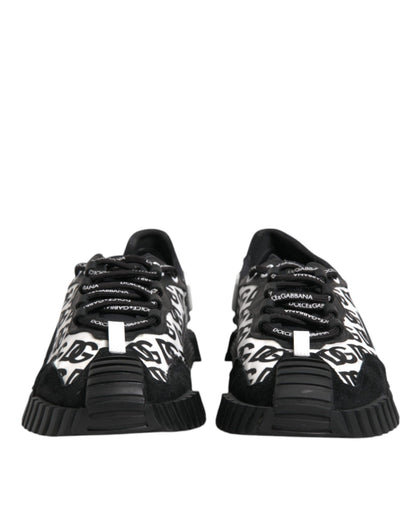 Dolce & Gabbana Black Logo Nylon Low Top NS1 Sneakers Shoes - SMARTMARTNZ