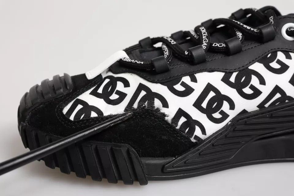 Dolce & Gabbana Black Logo Nylon Low Top NS1 Sneakers Shoes - SMARTMARTNZ