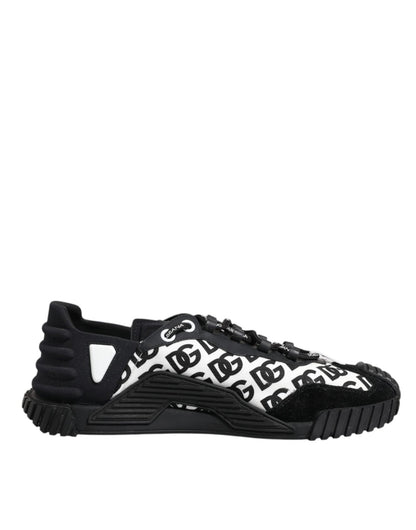 Dolce & Gabbana Black Logo Nylon Low Top NS1 Sneakers Shoes - SMARTMARTNZ