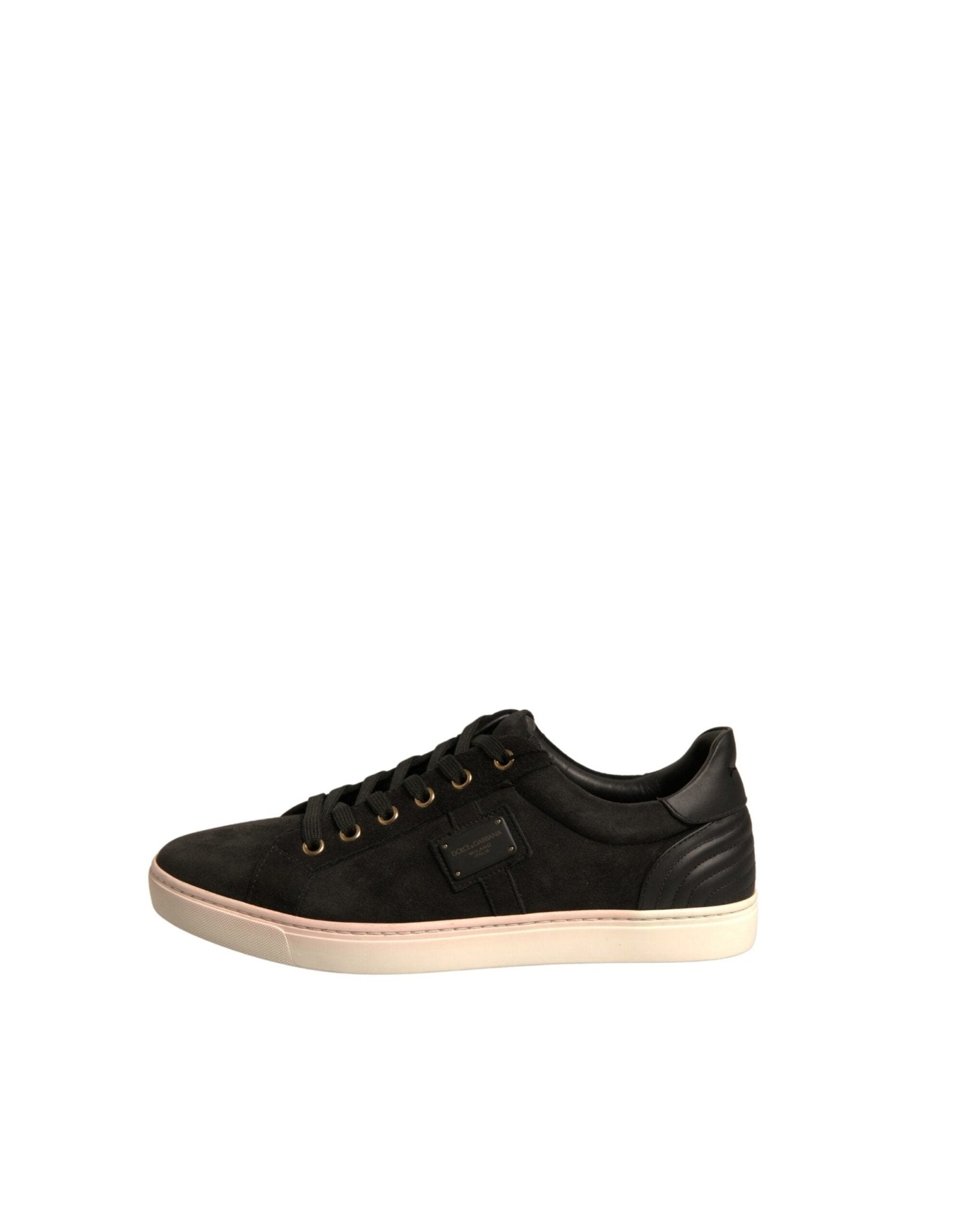 Dolce & Gabbana Black Logo Suede Leather Men Sneakers Shoes - SMARTMARTNZ