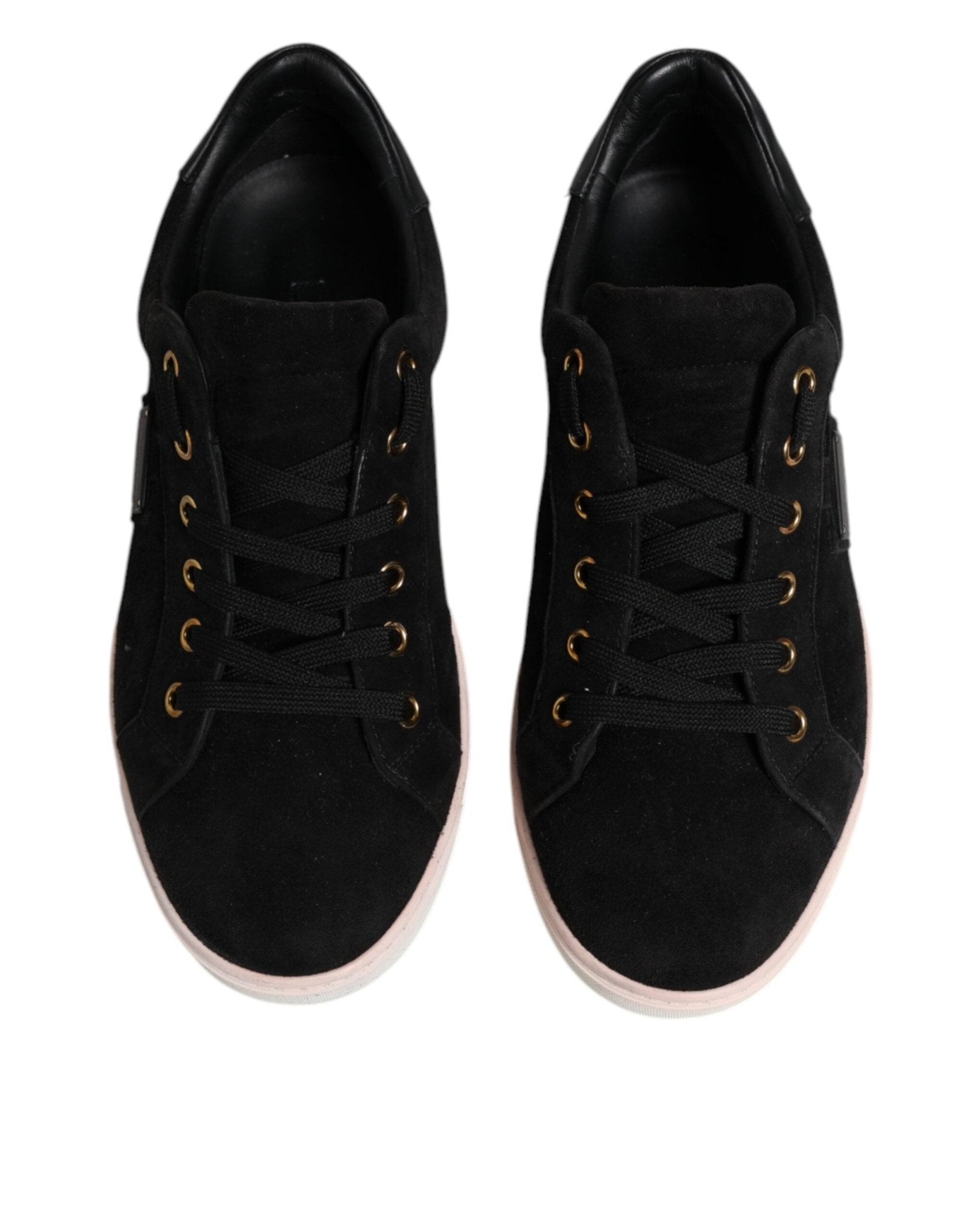 Dolce & Gabbana Black Logo Suede Leather Men Sneakers Shoes - SMARTMARTNZ