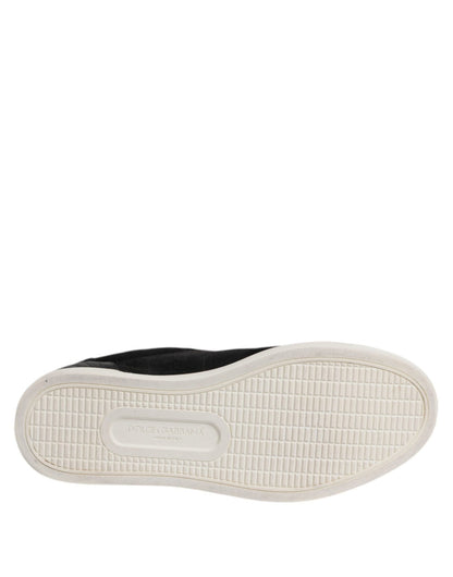 Dolce & Gabbana Black Logo Suede Leather Men Sneakers Shoes - SMARTMARTNZ
