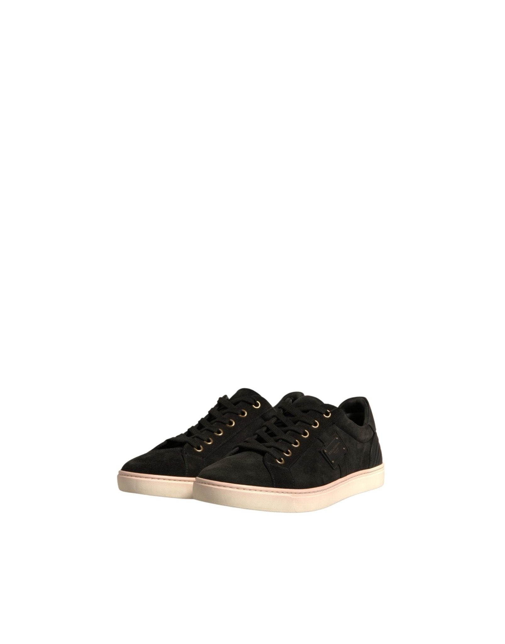 Dolce & Gabbana Black Logo Suede Leather Men Sneakers Shoes - SMARTMARTNZ