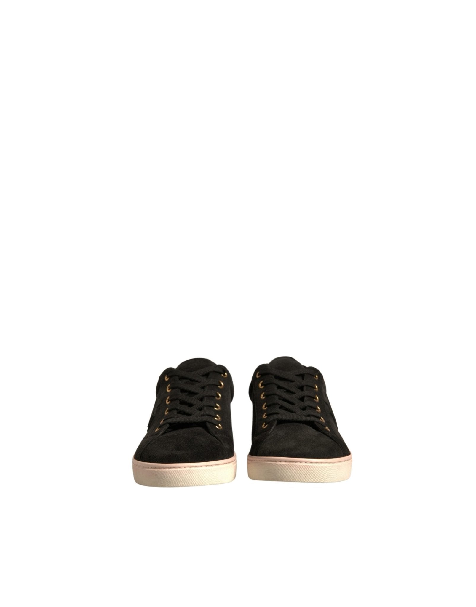 Dolce & Gabbana Black Logo Suede Leather Men Sneakers Shoes - SMARTMARTNZ