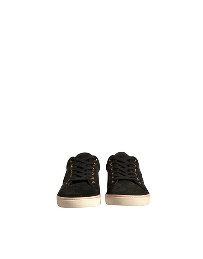 Dolce & Gabbana Black Logo Suede Leather Men Sneakers Shoes - SMARTMARTNZ