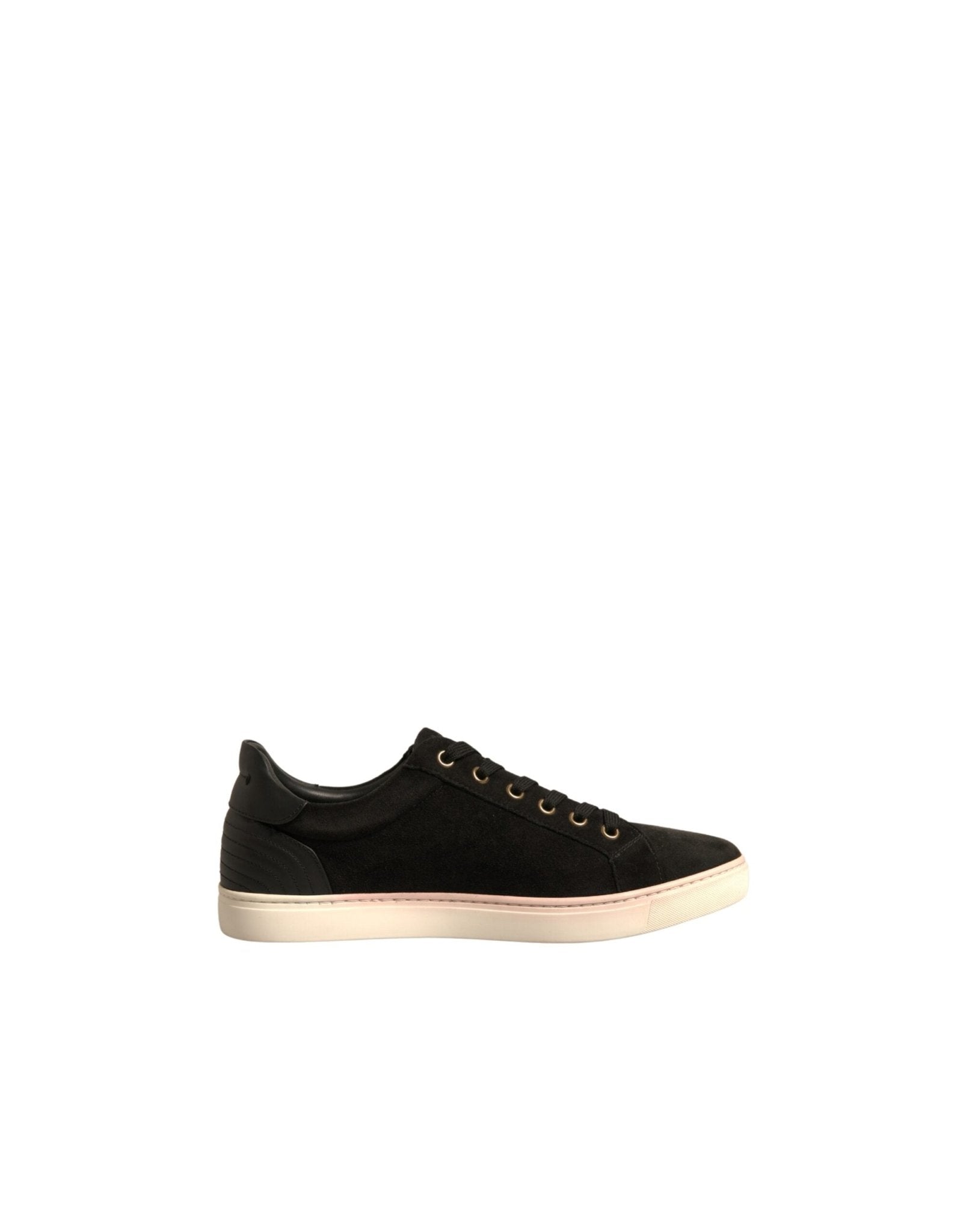 Dolce & Gabbana Black Logo Suede Leather Men Sneakers Shoes - SMARTMARTNZ