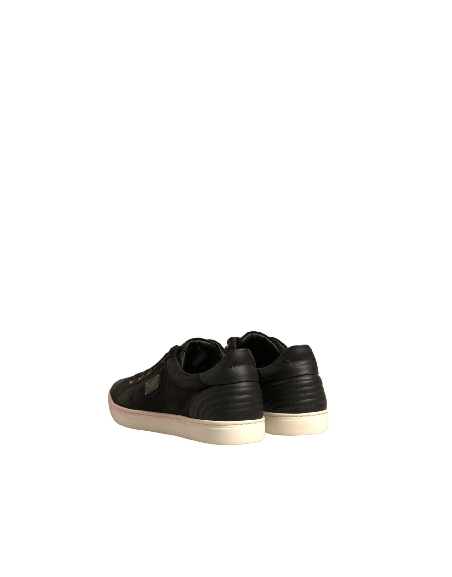 Dolce & Gabbana Black Logo Suede Leather Men Sneakers Shoes - SMARTMARTNZ