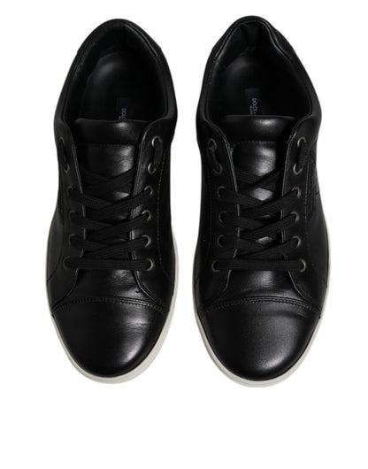 Dolce & Gabbana Black London Nappa Leather Men Sneakers Shoes - SMARTMARTNZ