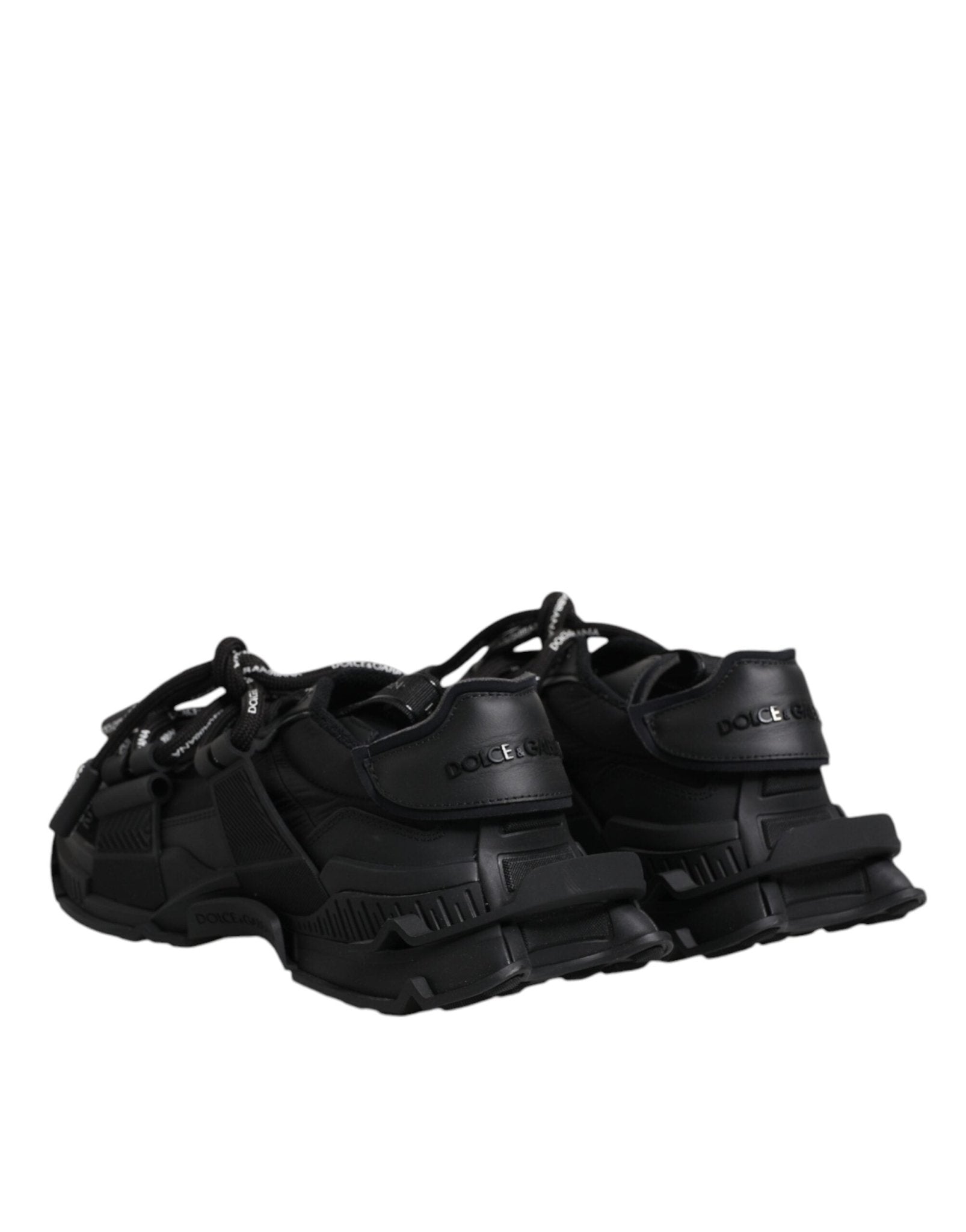 Dolce & Gabbana Black Low Top Space Lace Up Sneakers Shoes - SMARTMARTNZ