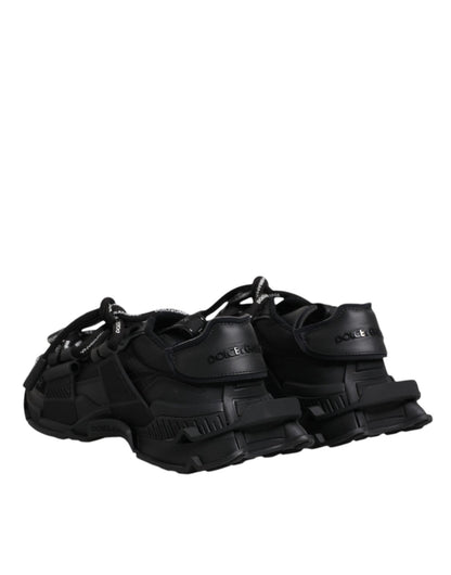Dolce & Gabbana Black Low Top Space Lace Up Sneakers Shoes - SMARTMARTNZ