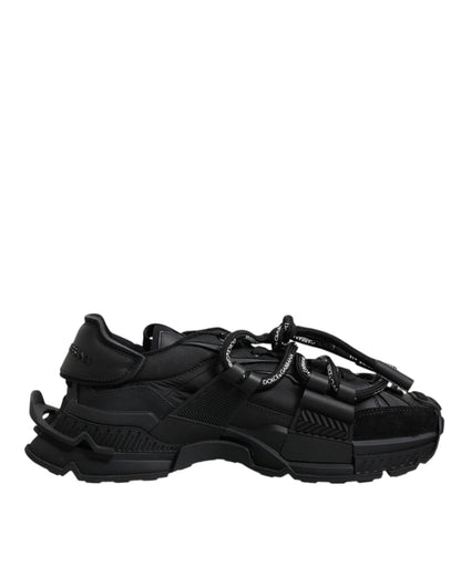 Dolce & Gabbana Black Low Top Space Lace Up Sneakers Shoes - SMARTMARTNZ