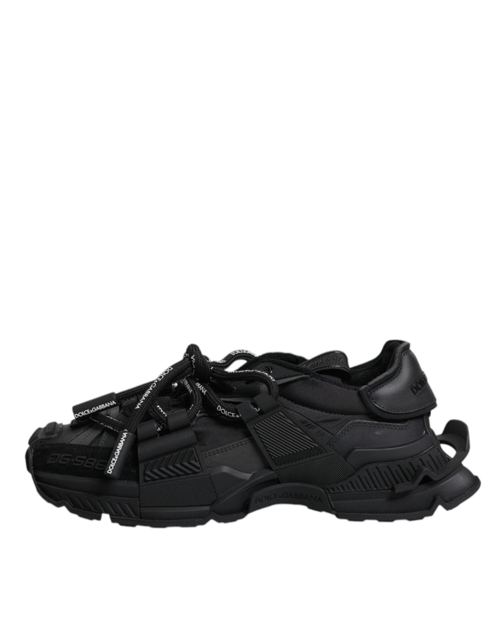 Dolce & Gabbana Black Low Top Space Lace Up Sneakers Shoes - SMARTMARTNZ