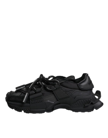 Dolce & Gabbana Black Low Top Space Lace Up Sneakers Shoes - SMARTMARTNZ