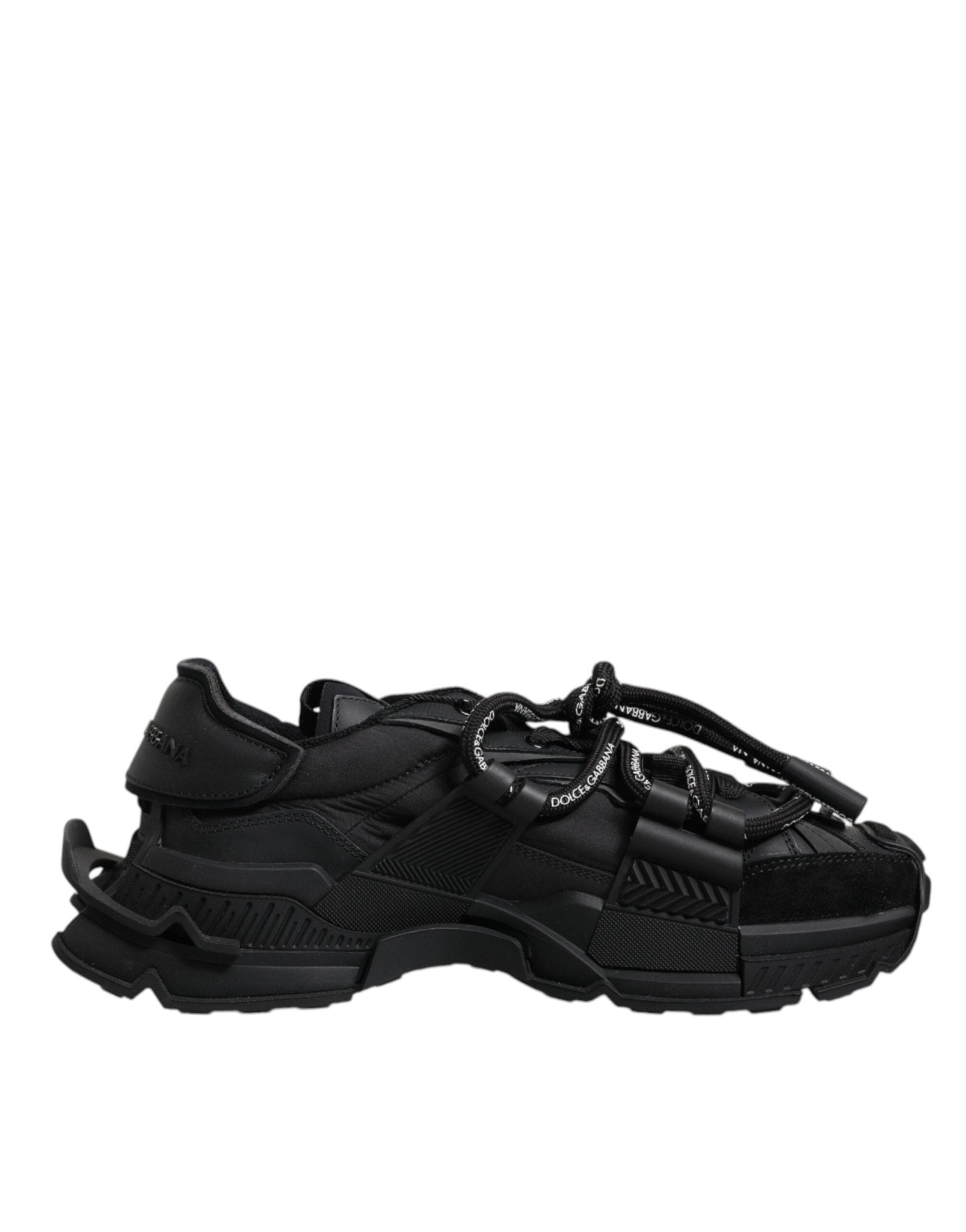 Dolce & Gabbana Black Low Top Space Lace Up Sneakers Shoes - SMARTMARTNZ