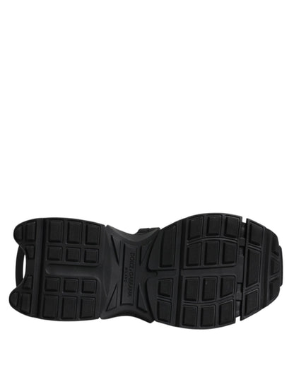 Dolce & Gabbana Black Low Top Space Lace Up Sneakers Shoes - SMARTMARTNZ