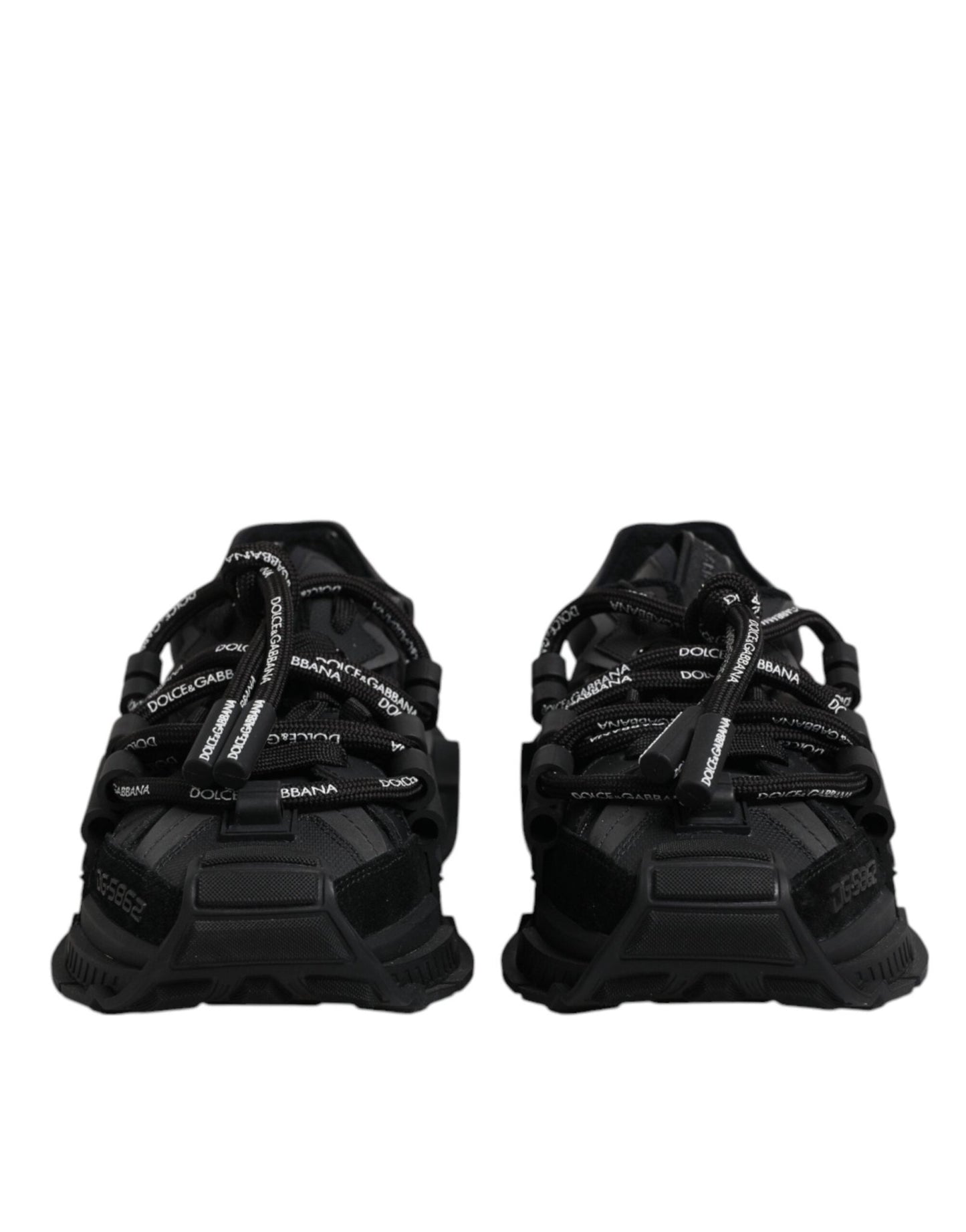 Dolce & Gabbana Black Low Top Space Lace Up Sneakers Shoes - SMARTMARTNZ