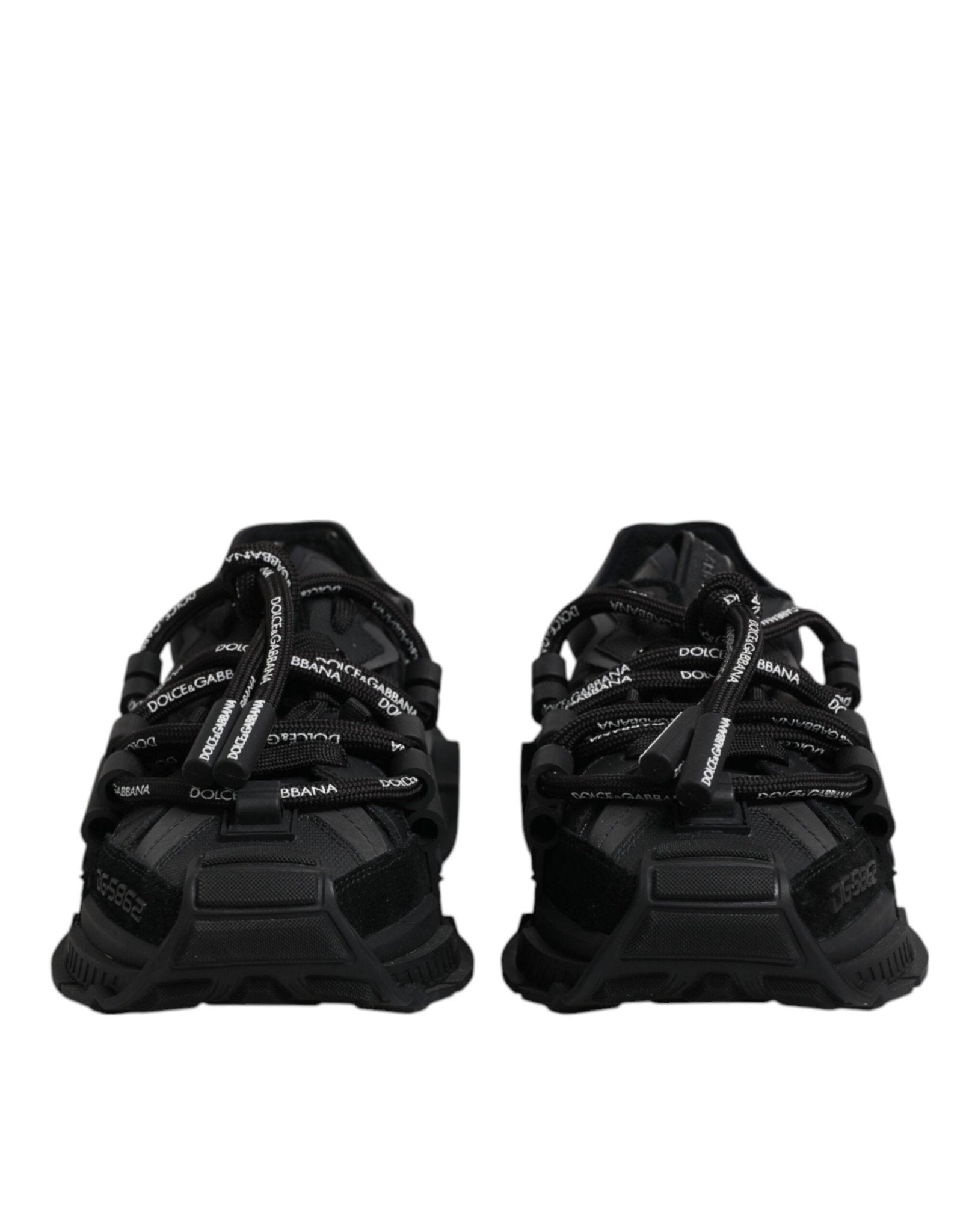 Dolce & Gabbana Black Low Top Space Lace Up Sneakers Shoes - SMARTMARTNZ