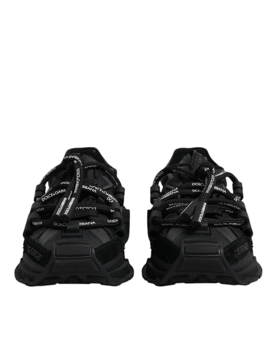 Dolce & Gabbana Black Low Top Space Lace Up Sneakers Shoes - SMARTMARTNZ