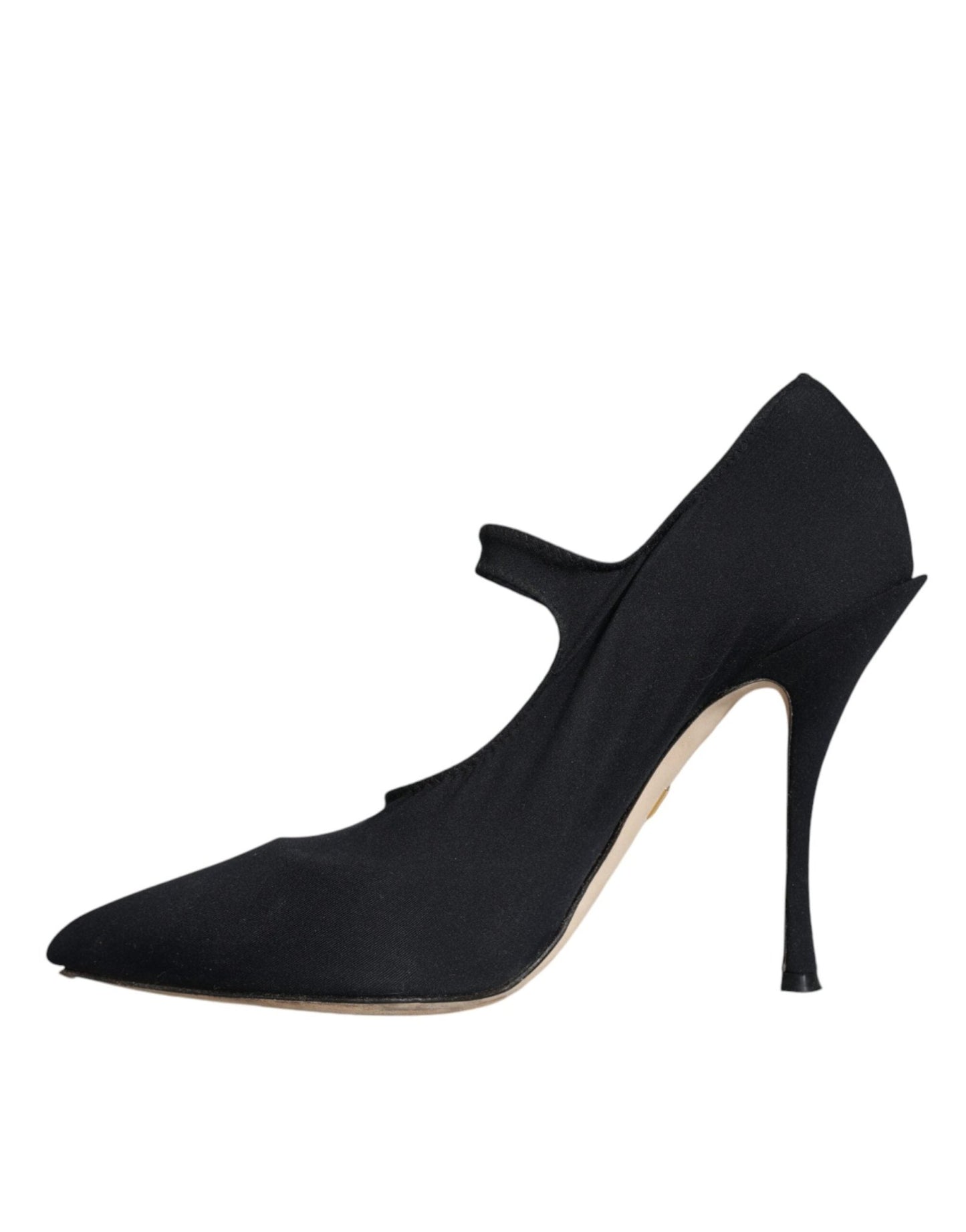 Dolce & Gabbana Black Mary Jane Jersey Crystal Pumps Shoes - SMARTMARTNZ