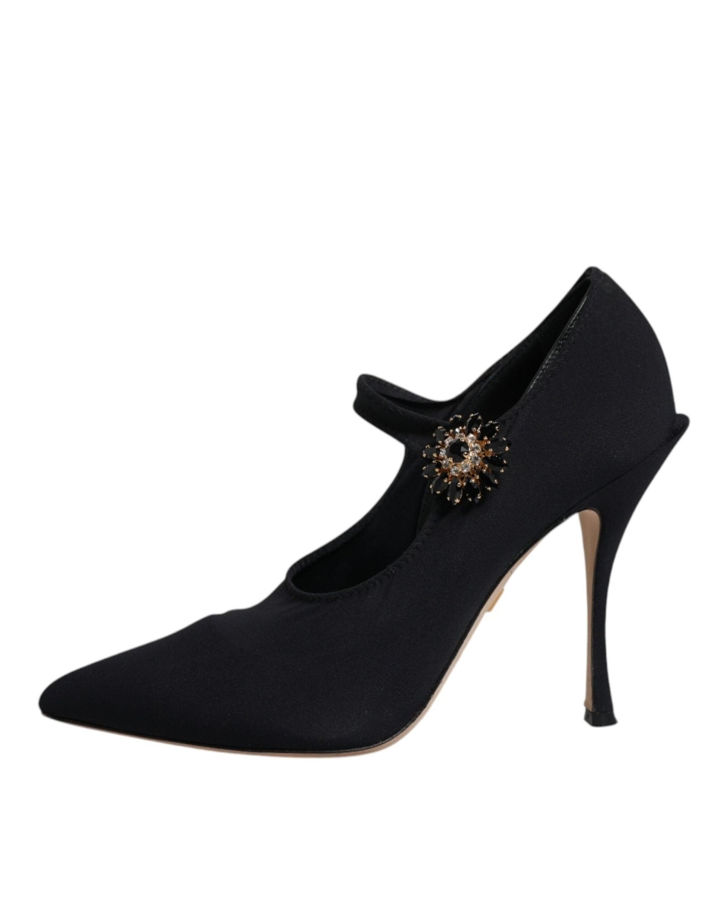 Dolce & Gabbana Black Mary Jane Stretch Crystal Pumps Shoes - SMARTMARTNZ