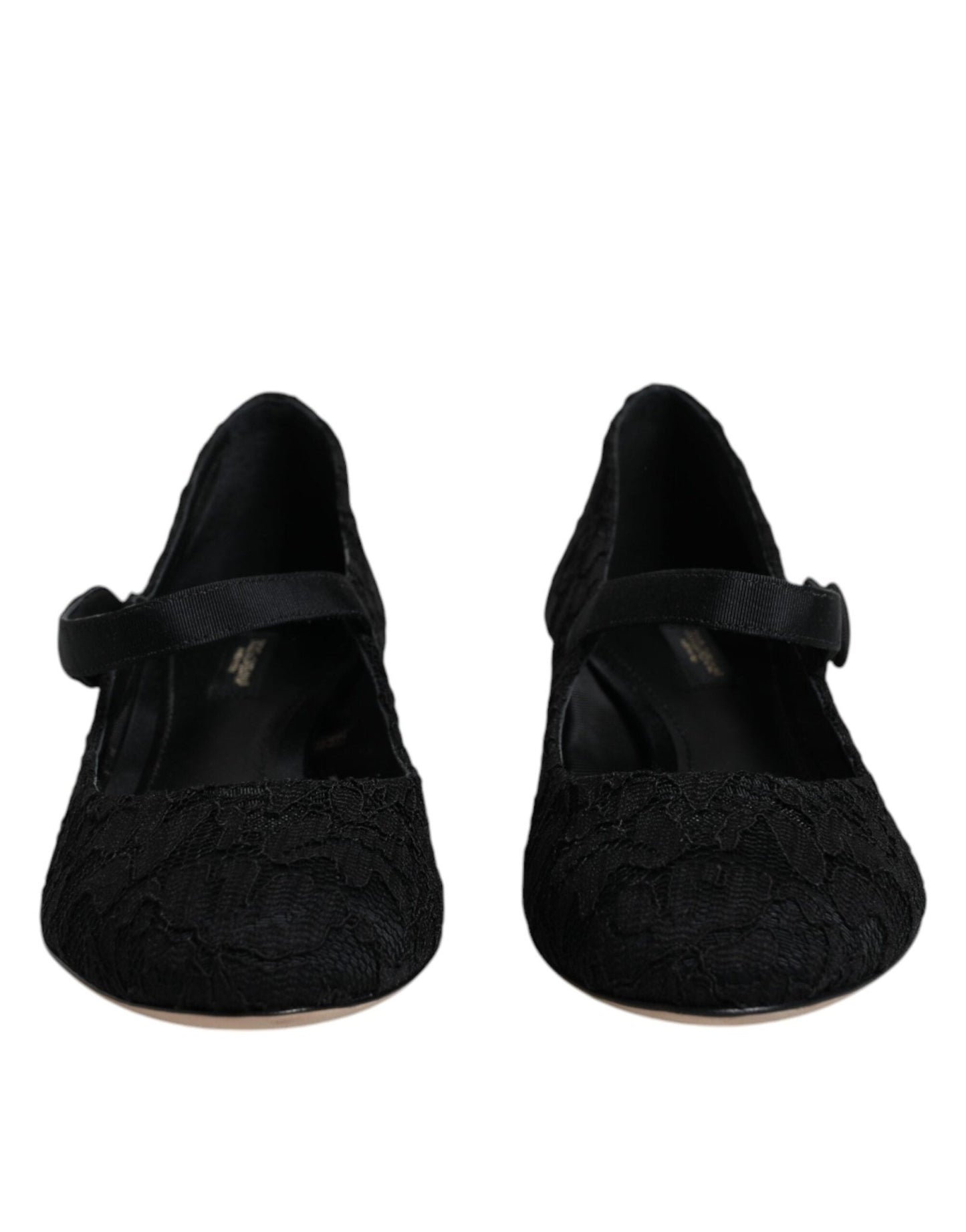 Dolce & Gabbana Black Mary Jane Taormina Lace Pumps Shoes - SMARTMARTNZ