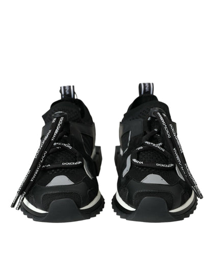 Dolce & Gabbana Black Mesh Sorrento Trekking Sneakers Shoes - SMARTMARTNZ