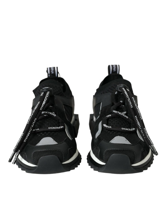 Dolce & Gabbana Black Mesh Sorrento Trekking Sneakers Shoes - SMARTMARTNZ