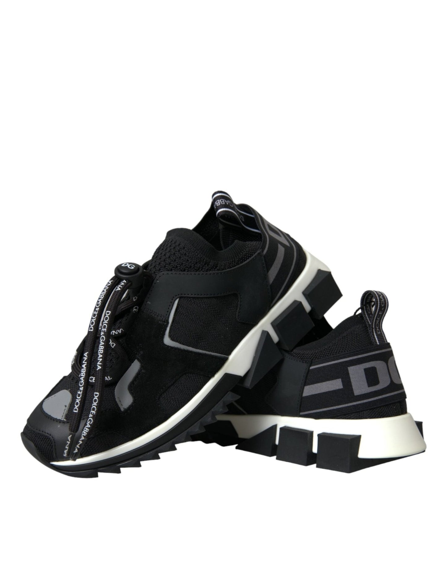 Dolce & Gabbana Black Mesh Sorrento Trekking Sneakers Shoes - SMARTMARTNZ
