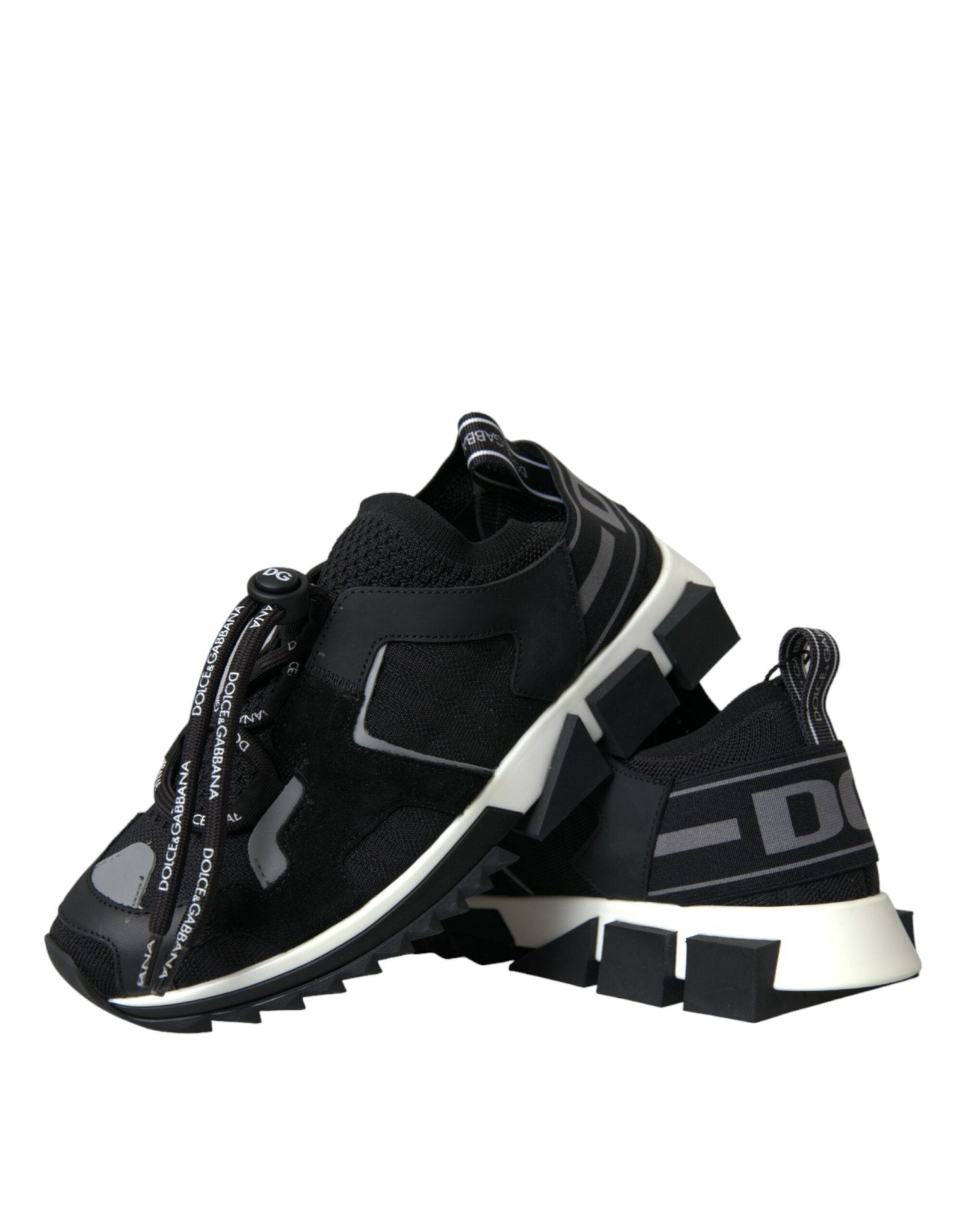 Dolce & Gabbana Black Mesh Sorrento Trekking Sneakers Shoes - SMARTMARTNZ