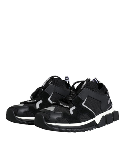 Dolce & Gabbana Black Mesh Sorrento Trekking Sneakers Shoes - SMARTMARTNZ