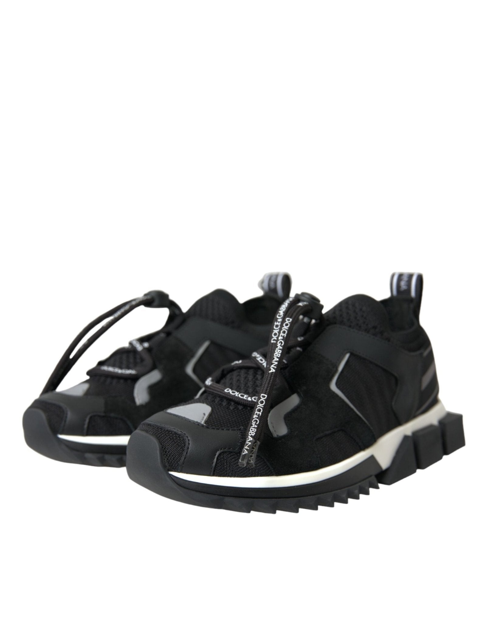 Dolce & Gabbana Black Mesh Sorrento Trekking Sneakers Shoes - SMARTMARTNZ