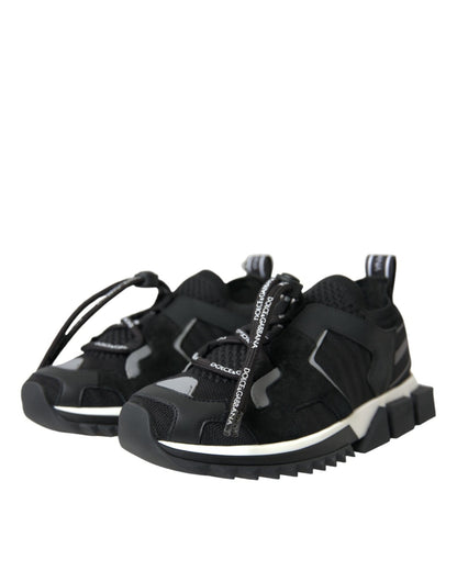 Dolce & Gabbana Black Mesh Sorrento Trekking Sneakers Shoes - SMARTMARTNZ