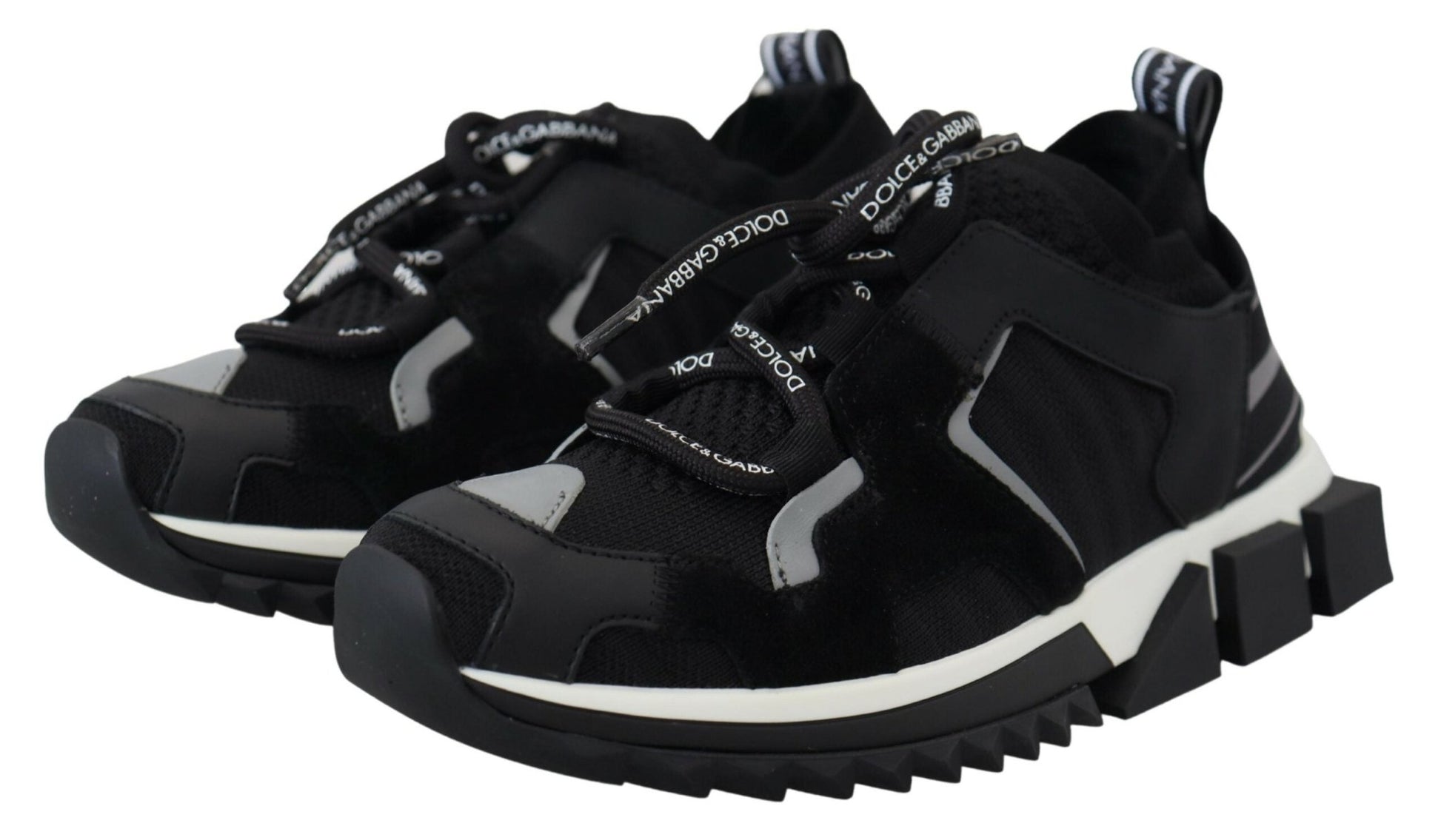 Dolce & Gabbana Black Mesh Sorrento Trekking Sneakers Shoes - SMARTMARTNZ