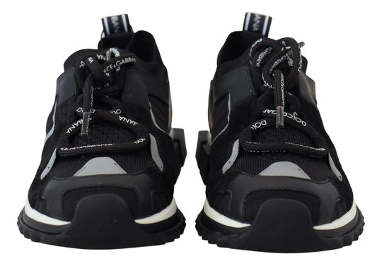 Dolce & Gabbana Black Mesh Sorrento Trekking Sneakers Shoes - SMARTMARTNZ