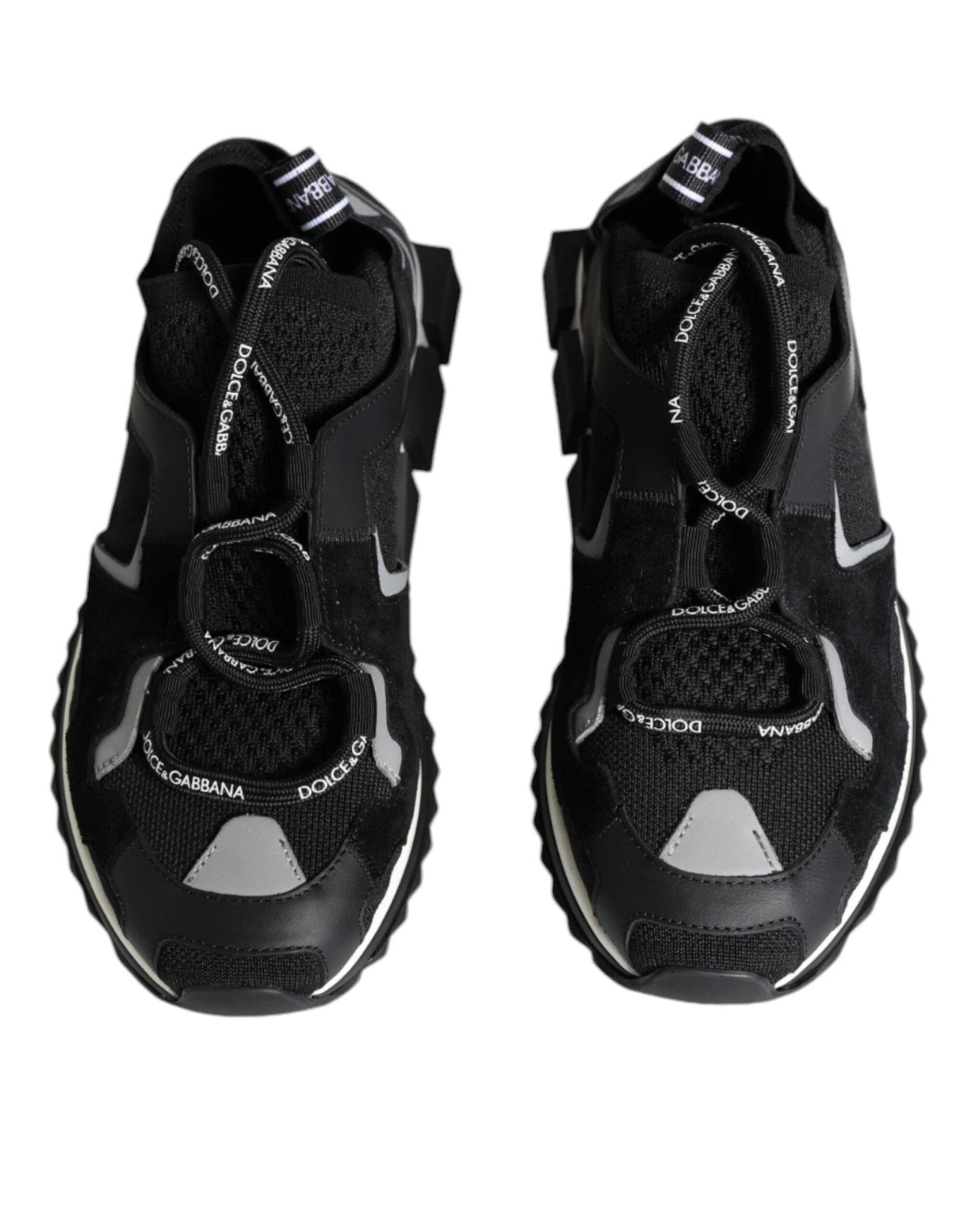 Dolce & Gabbana Black Mesh Sorrento Trekking Sneakers Shoes - SMARTMARTNZ