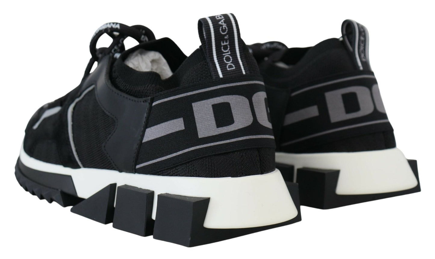Dolce & Gabbana Black Mesh Sorrento Trekking Sneakers Shoes - SMARTMARTNZ