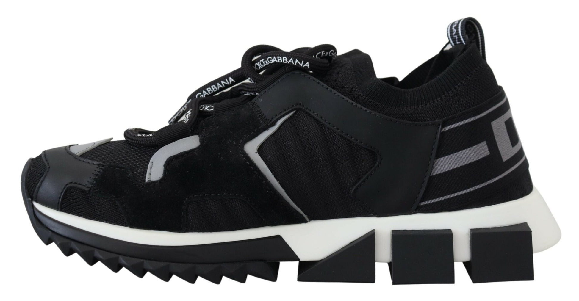 Dolce & Gabbana Black Mesh Sorrento Trekking Sneakers Shoes - SMARTMARTNZ