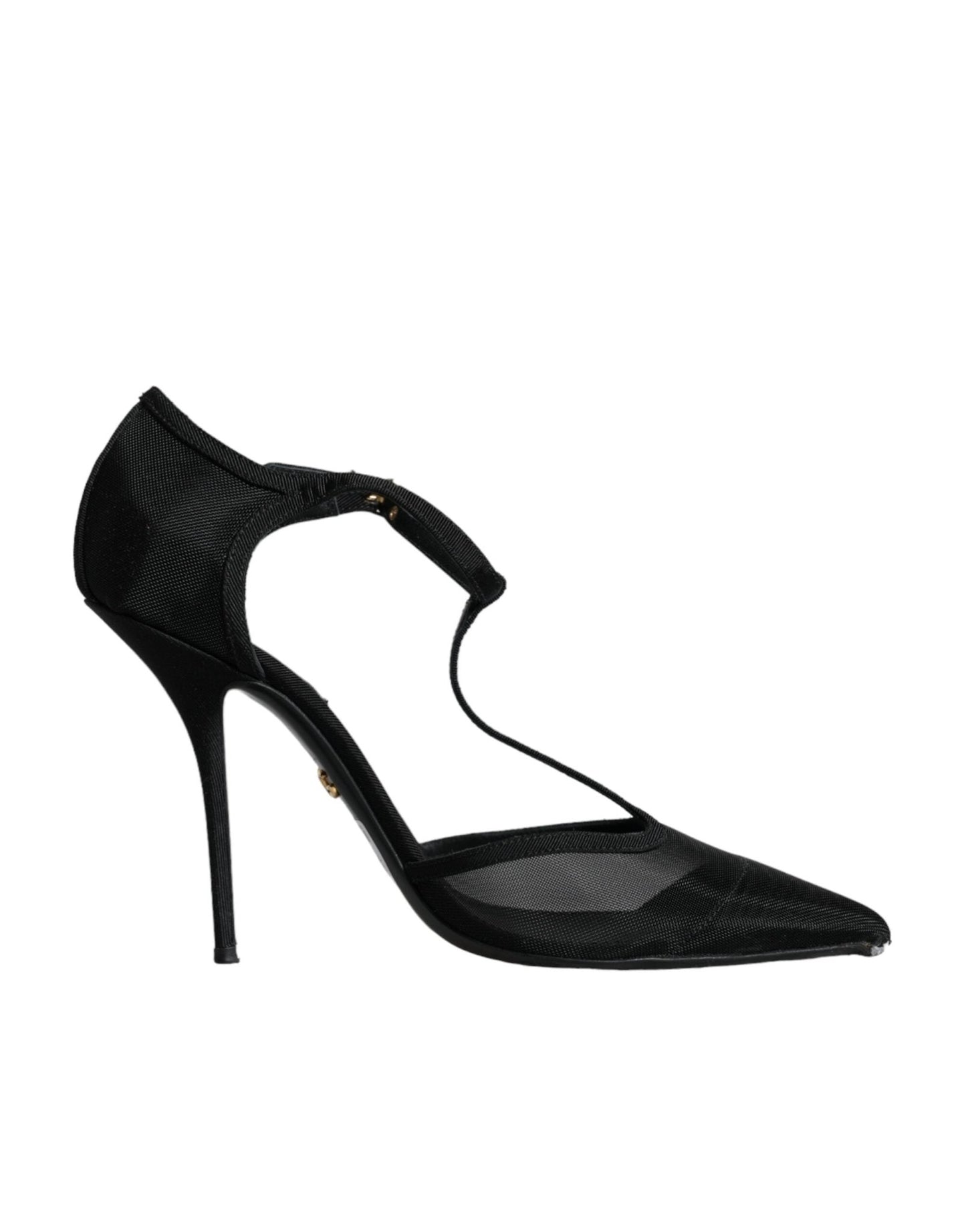 Dolce & Gabbana Black Mesh T - strap Stiletto High Heels Shoes - SMARTMARTNZ