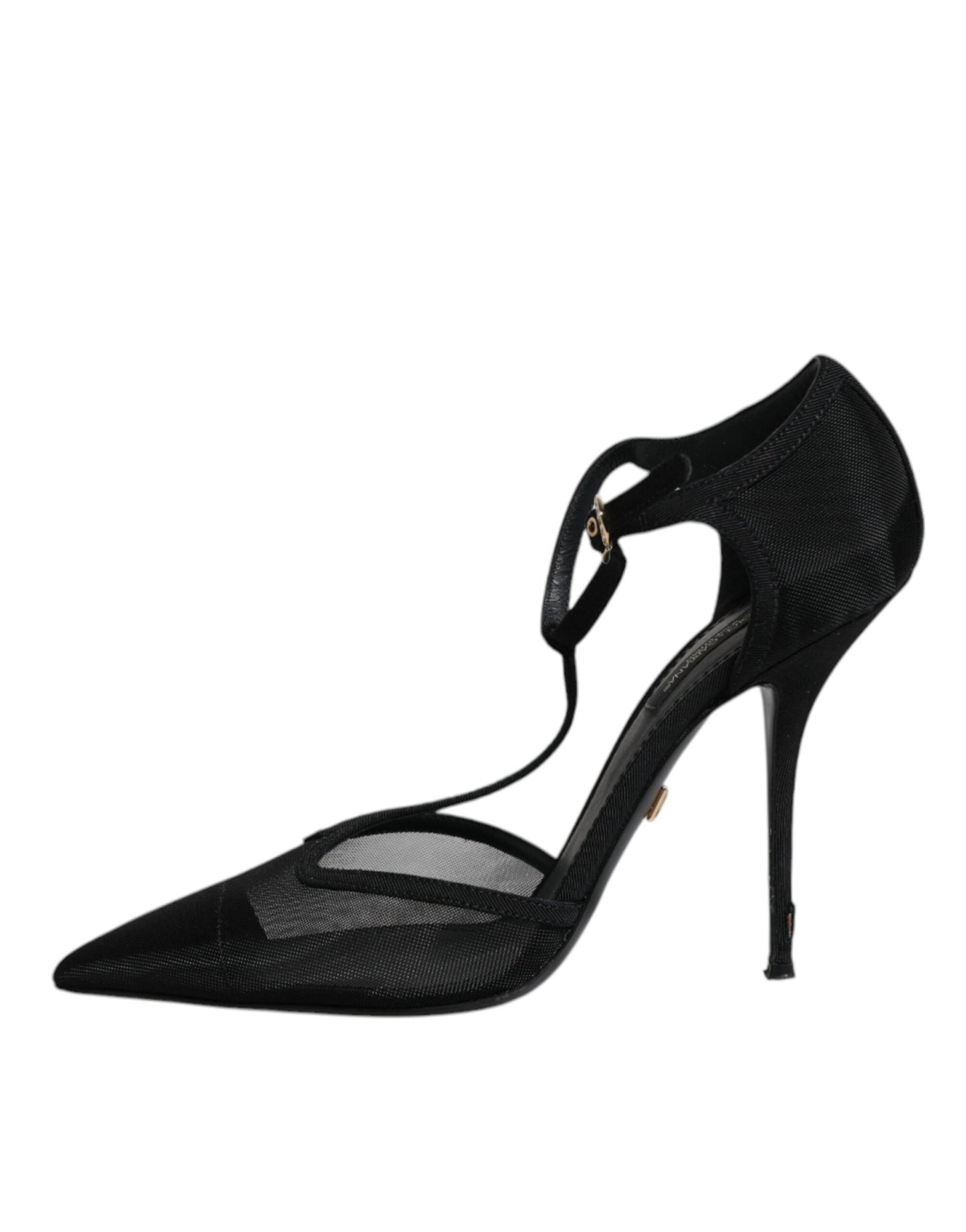 Dolce & Gabbana Black Mesh T - strap Stiletto High Heels Shoes - SMARTMARTNZ