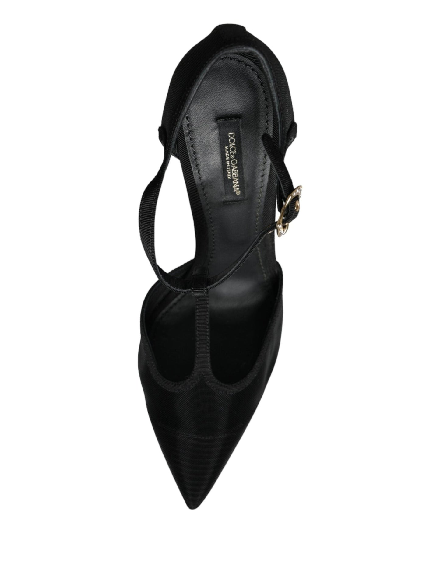 Dolce & Gabbana Black Mesh T - strap Stiletto High Heels Shoes - SMARTMARTNZ