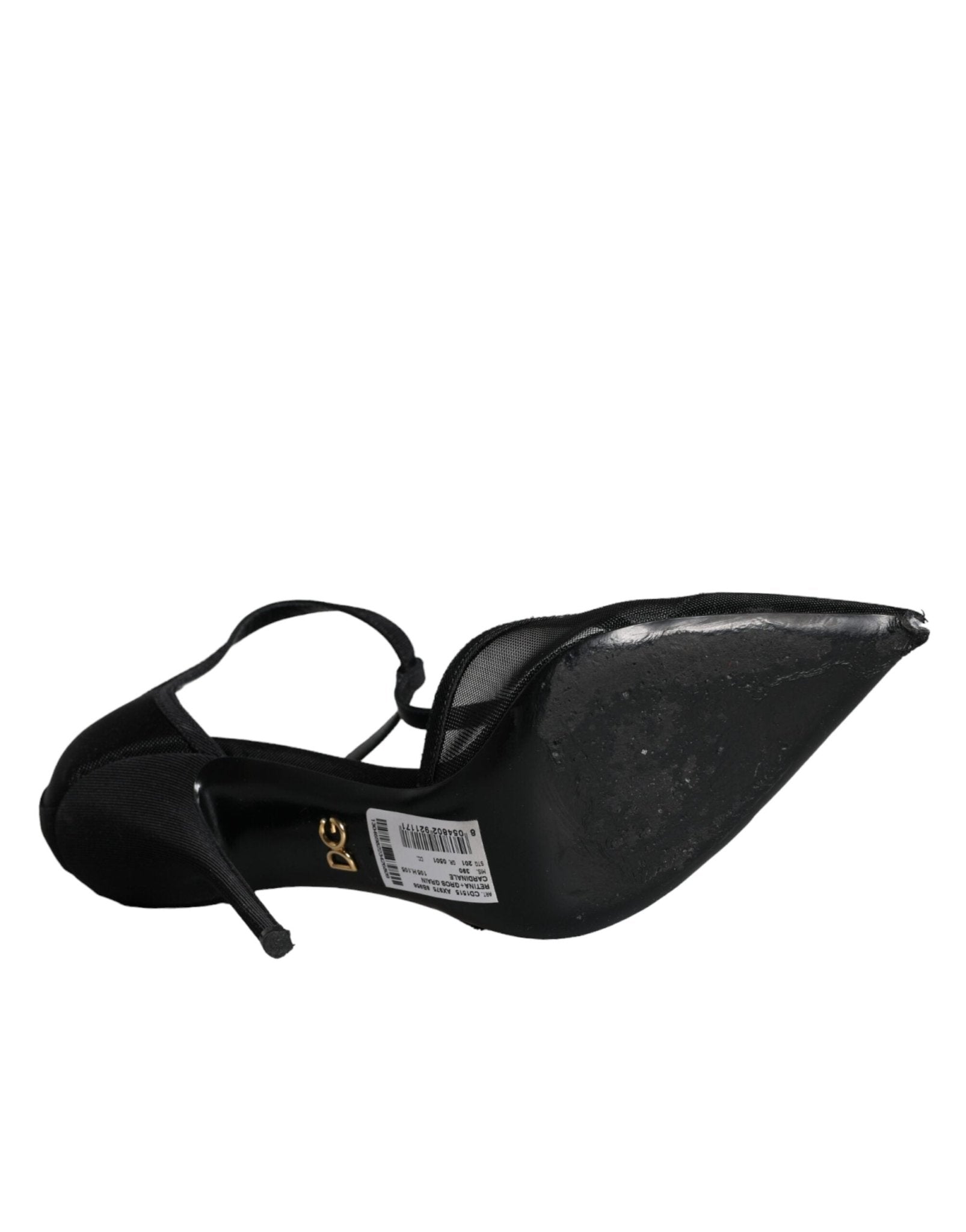 Dolce & Gabbana Black Mesh T - strap Stiletto High Heels Shoes - SMARTMARTNZ