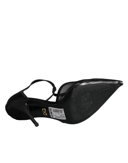 Dolce & Gabbana Black Mesh T - strap Stiletto High Heels Shoes - SMARTMARTNZ